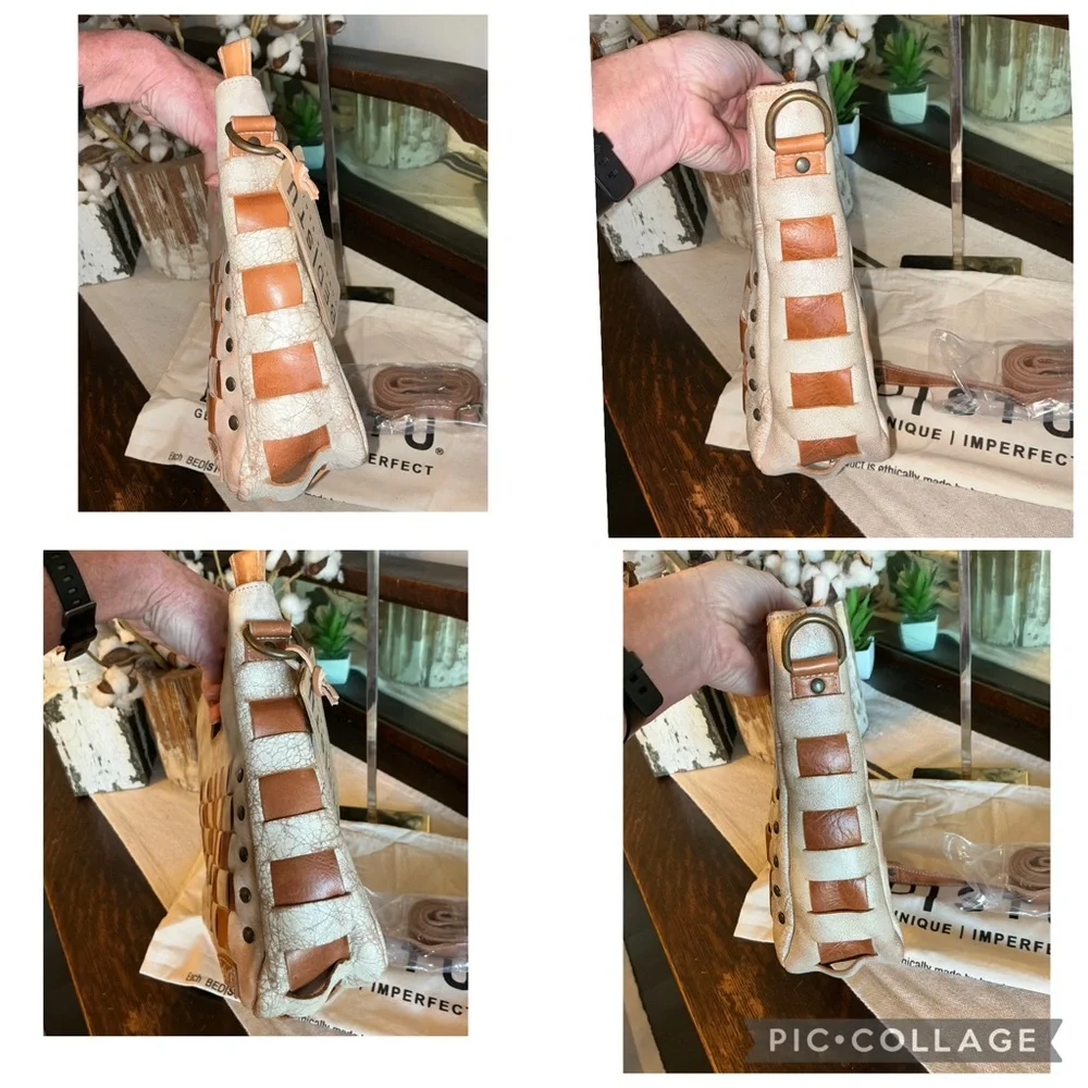 NWT Bed Stu Leather Keiki Crossbody Bag Handbag Nectar Lux Tan Rustic MSRP $235 - Picture 9 of 13